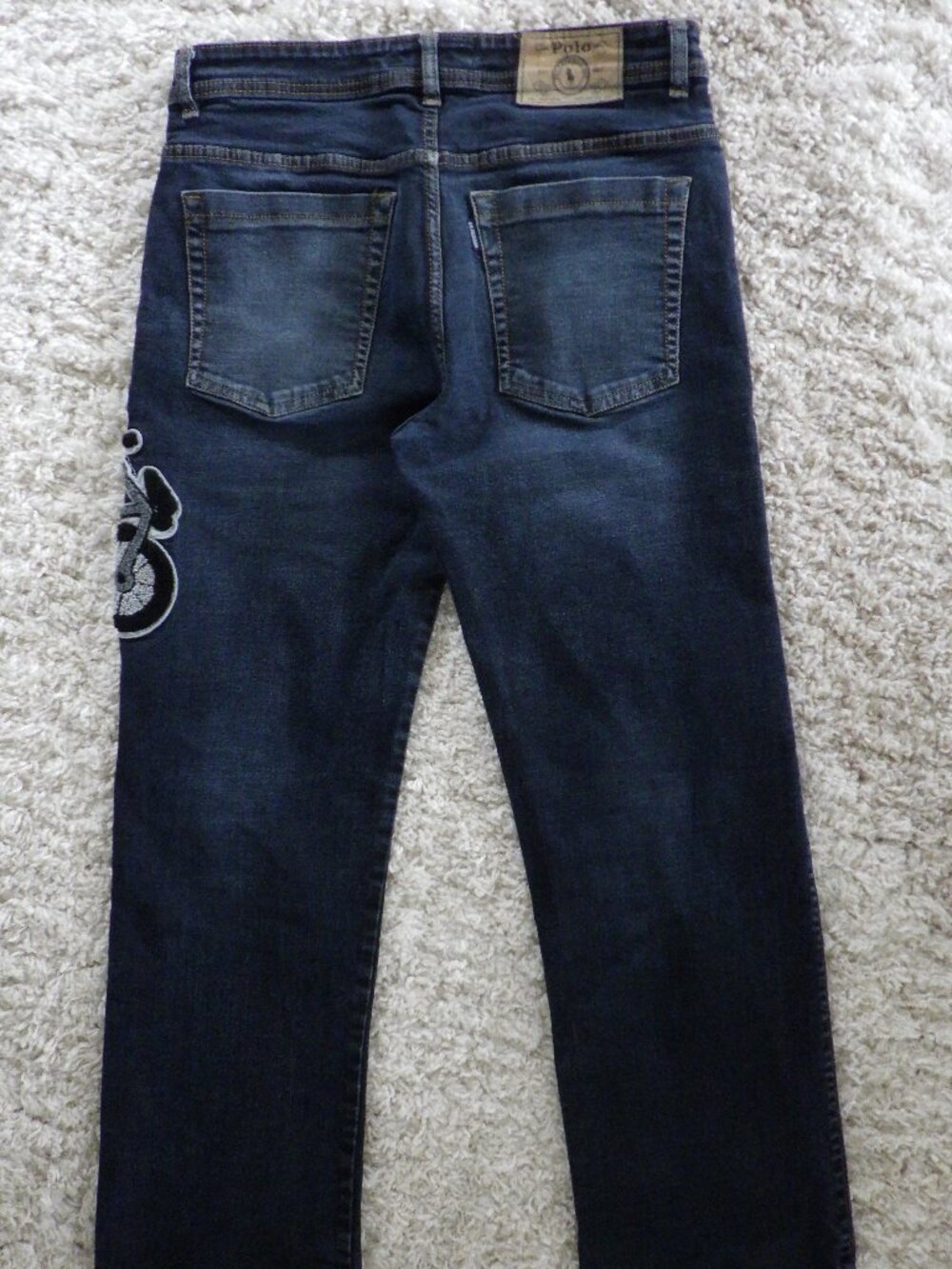 U.S. Polo Assn. Jeans Men's 32X28 Blue Denim Straight Leg Embroidered Patch - Picture 3 of 13